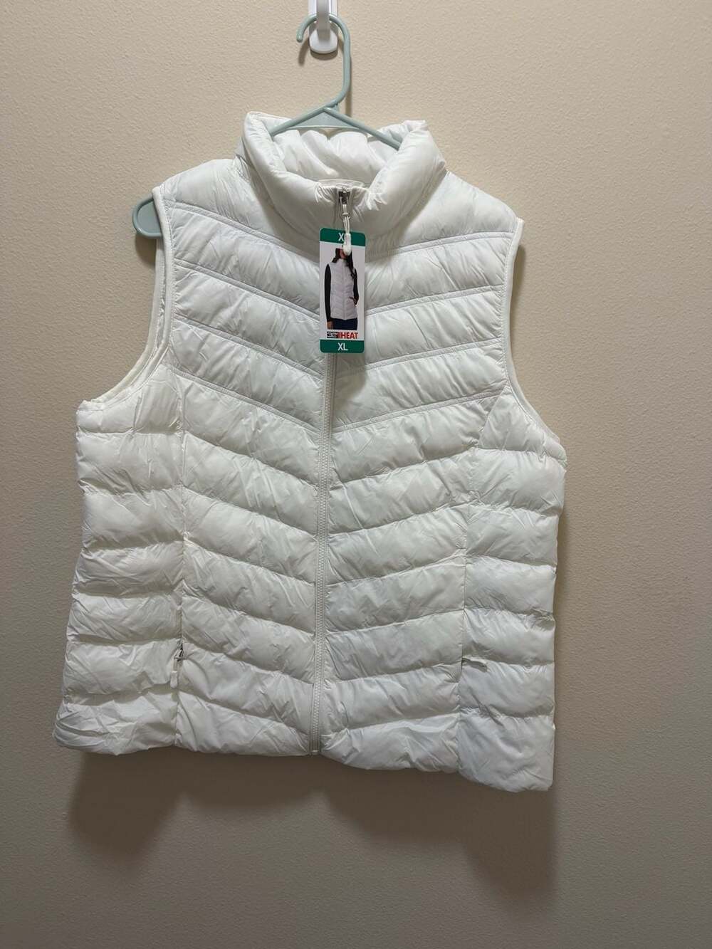 32 Degrees Heat Women's Packable Lightweight Quilted Puffer Vest White Size XL
